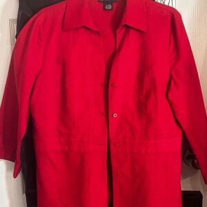 Spenser Jeremy Bold Red Linen Blend Shirt